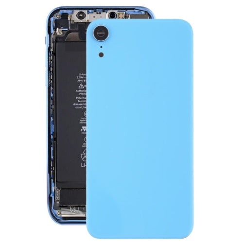 Couvercle de batterie arrière avec lunette et objectif de caméra arrière et adhésif pour iPhone XR (Bleu)