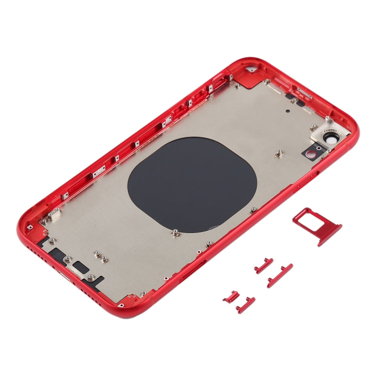 Cubierta de la Carcasa Trasera con Lente de Cámara y Bandeja de Tarjeta SIM y Teclas Laterales Para iPhone XR (Rojo)