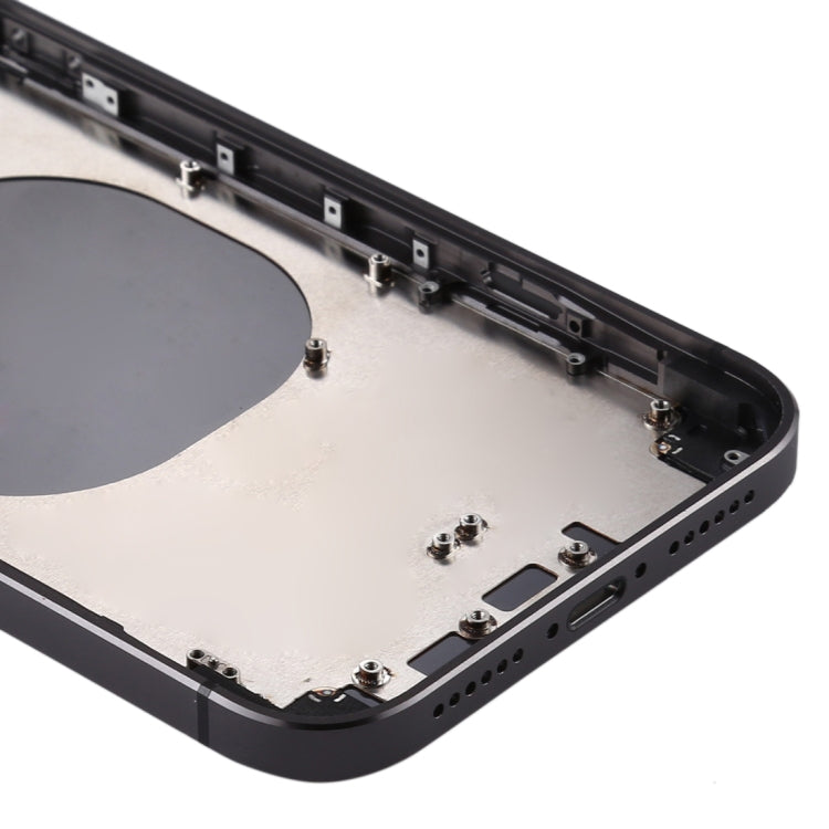 Coque arrière de batterie à cadre carré avec plateau pour carte SIM et touches latérales pour iPhone XR (noir)