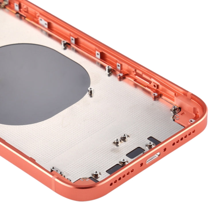 Coque arrière de batterie à cadre carré avec plateau pour carte SIM et touches latérales pour iPhone XR (Orange)