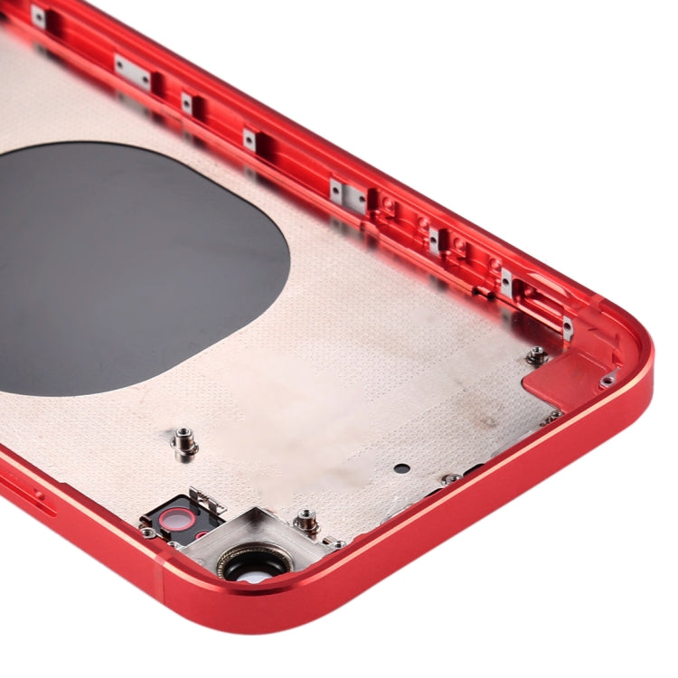 Coque arrière de batterie à cadre carré avec plateau pour carte SIM et touches latérales pour iPhone XR (rouge)