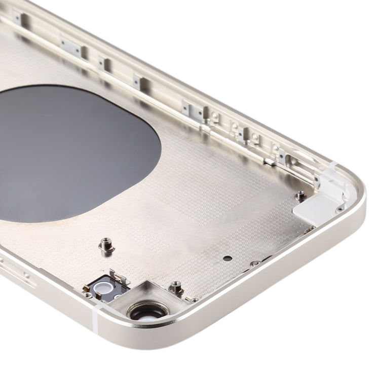 Coque arrière de batterie à cadre carré avec plateau pour carte SIM et touches latérales pour iPhone XR (Blanc)