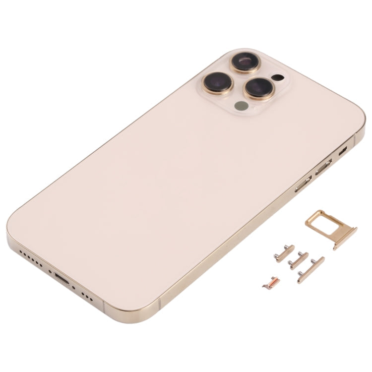 iPhone 13 Pro Imitation Stainless Steel Material Back Housing Cover for iPhone XR (Gold)