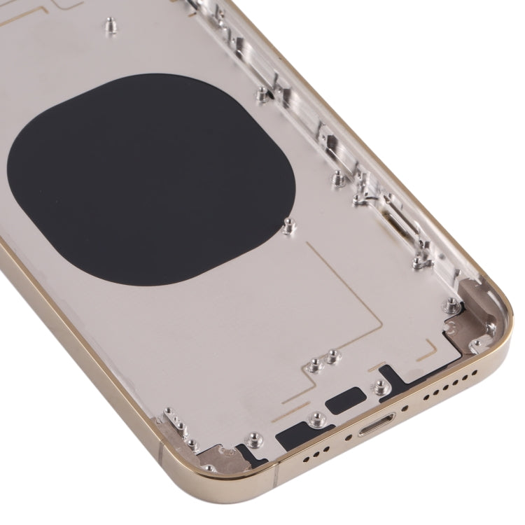 Cubierta de la Carcasa Trasera de Material de Acero Inoxidable con Imitación de iPhone 13 Pro Para iPhone XR (Oro)