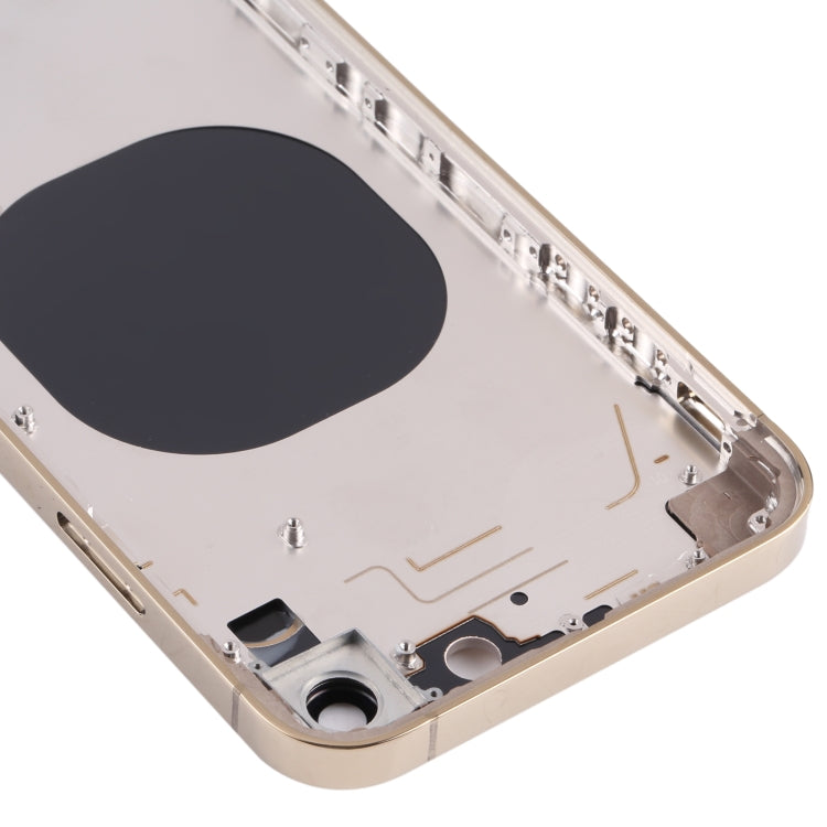 Cubierta de la Carcasa Trasera de Material de Acero Inoxidable con Imitación de iPhone 13 Pro Para iPhone XR (Oro)