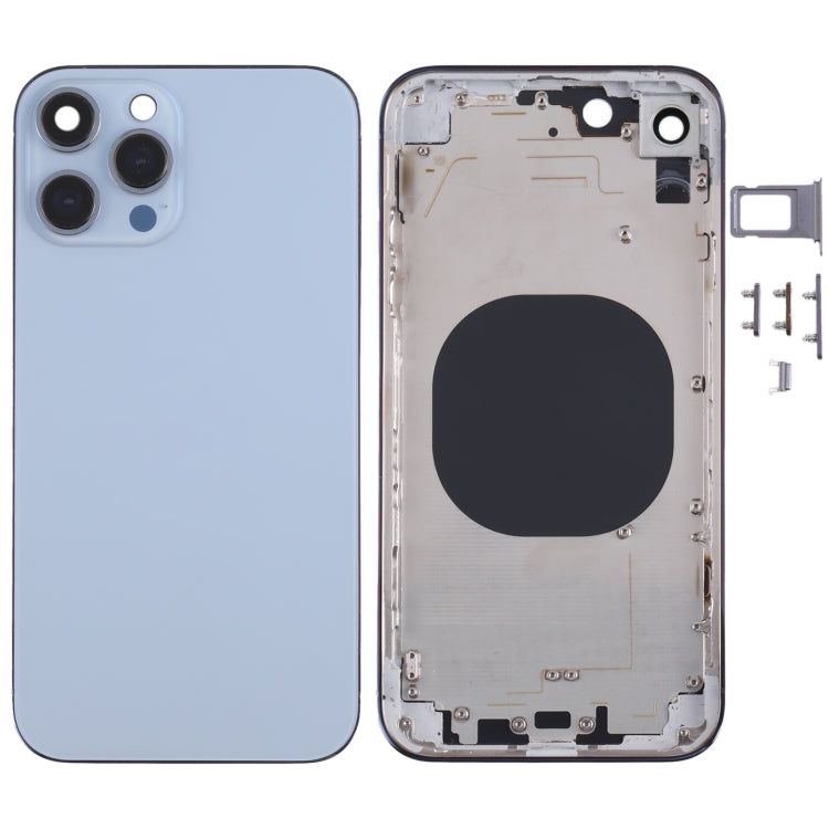 Cubierta de la Carcasa Trasera de Material de Acero Inoxidable con Imitación de apariencia de iPhone 13 Pro Para iPhone XR (Azul)