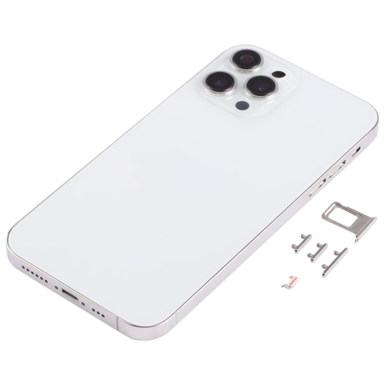 iPhone 13 Pro Look Imitation Stainless Steel Material Back Housing Cover for iPhone XR (White)