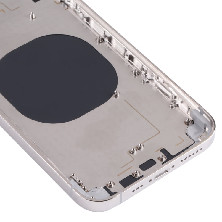 Coque arrière en matériau imitation acier inoxydable pour iPhone 13 Pro Look pour iPhone XR (Blanc)