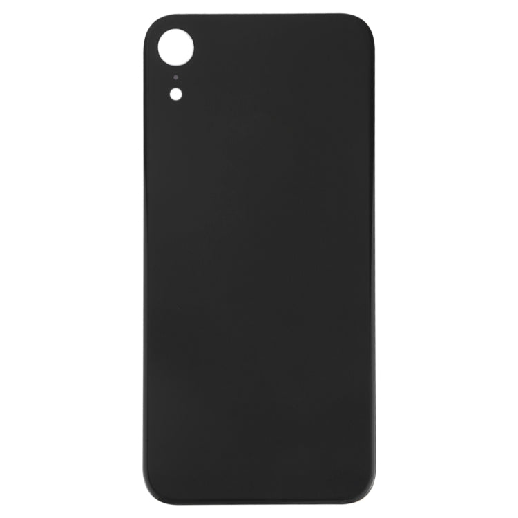 Easy Replacement Large Camera Hole Glass Back Battery Cover with Adhesive for iPhone XR (Black)