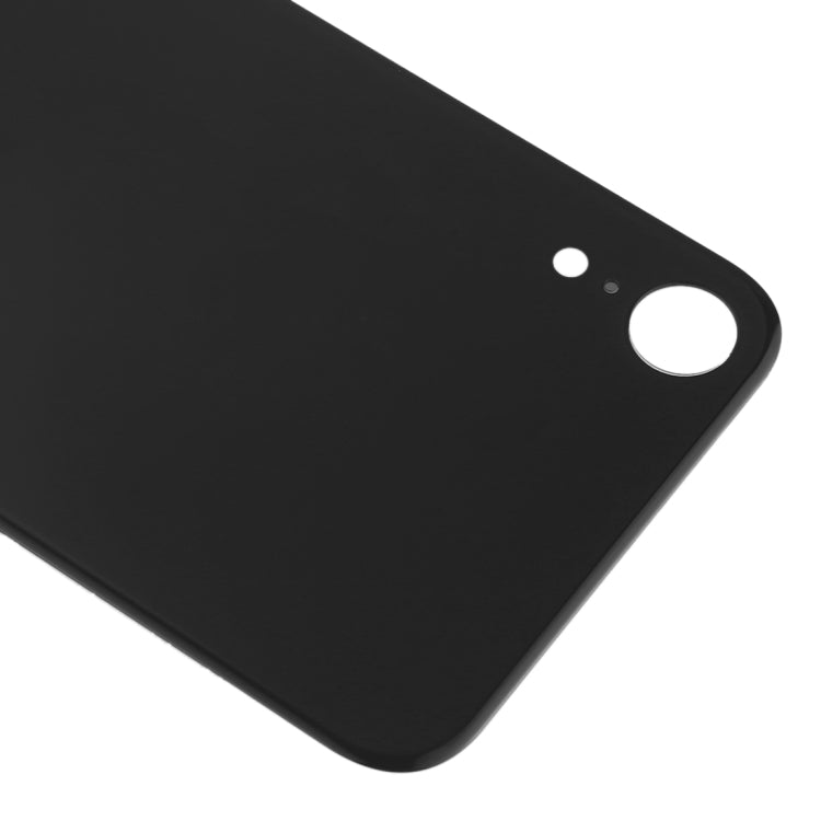 Couvercle de batterie arrière en verre avec trou de caméra facile à remplacer avec adhésif pour iPhone XR (noir)