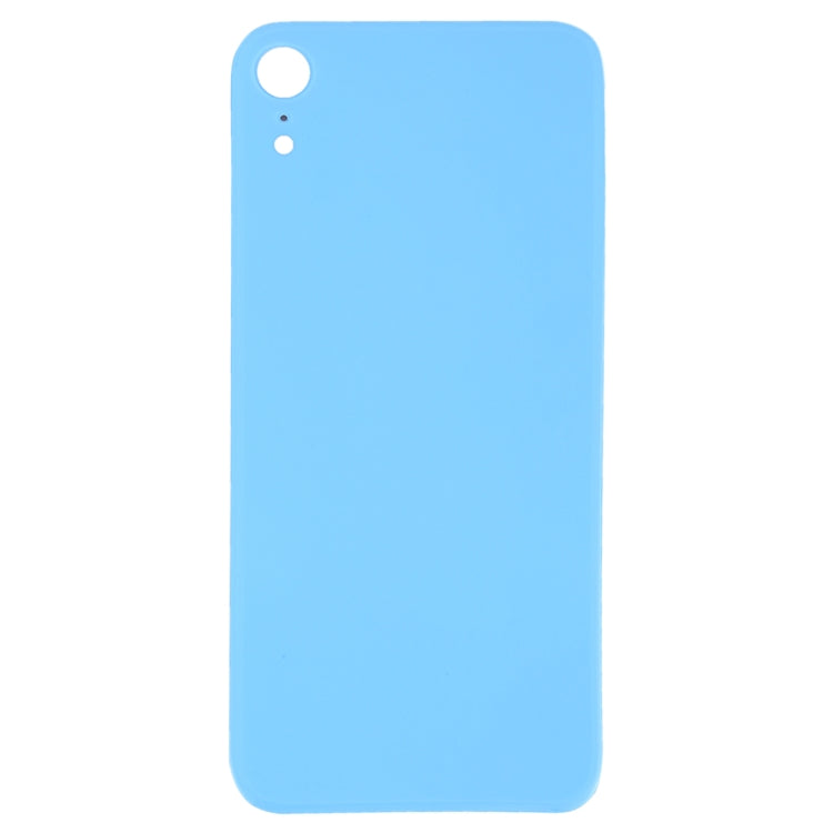 Easy Replacement Large Camera Hole Glass Back Battery Cover with Adhesive for iPhone XR (Blue)