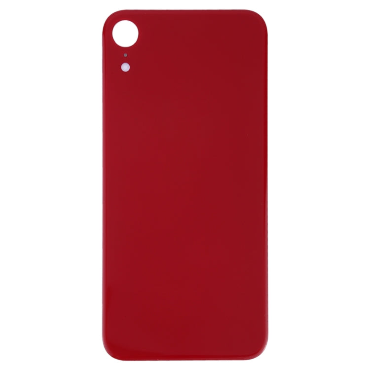 Easy Replacement Large Camera Hole Glass Back Battery Cover with Adhesive for iPhone XR (Red)
