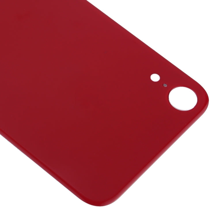 Couvercle de batterie arrière en verre avec trou de caméra facile à remplacer avec adhésif pour iPhone XR (rouge)