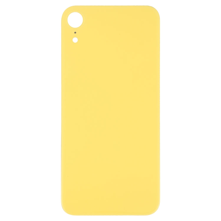 Couvercle de batterie arrière en verre avec trou de caméra facile à remplacer avec adhésif pour iPhone XR (jaune)