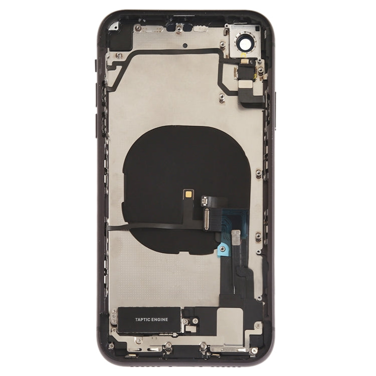Battery Back Cover Assembly (with Side Keys Speaker Motor Camera Lens Card Tray and Power Button + Volume Button + Charging Port + Signal Flex Cable and Wireless Charging Module) for iPhone XR (Black)