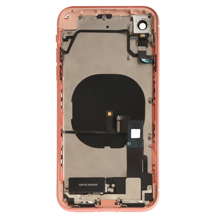 Battery Back Cover Assembly (with Side Keys Speaker Motor Camera Lens Card Tray and Power Button + Volume Button + Charging Port + Signal Flex Cable and Wireless Charging Module) for iPhone XR (Orange)