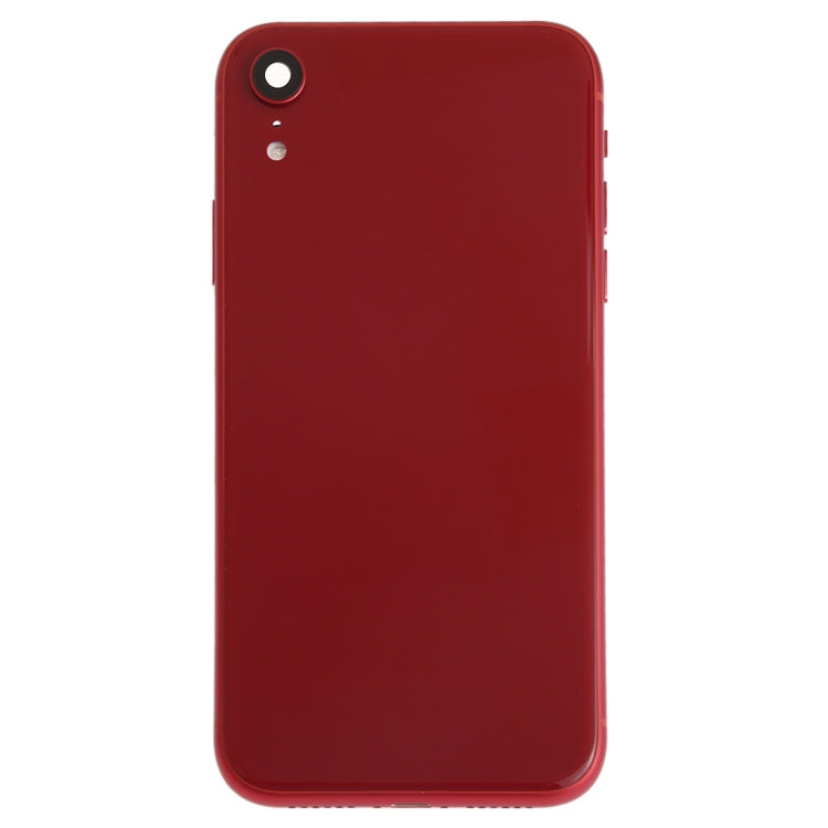 Battery Back Cover Assembly (with Side Keys Speaker Motor Camera Lens Card Tray and Power Button + Volume Button + Charging Port + Signal Flex Cable and Wireless Charging Module) for iPhone XR (Red)