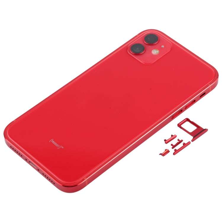 Coque iPhone 12 Imitation Look Back pour iPhone XR (Rouge)