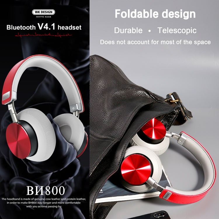 WK BH800 Bluetooth 4.1 Auriculares Bluetooth Inalámbricos plegables llamada de asistencia (deslustre)