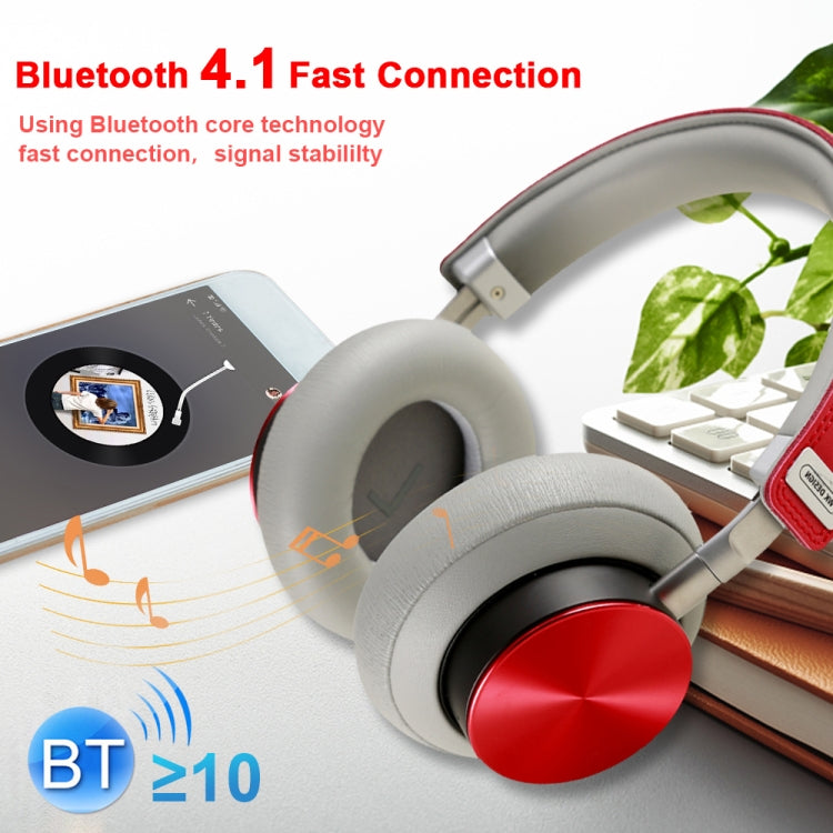 WK BH800 Bluetooth 4.1 Foldable Wireless Bluetooth Headphones Support Call (Red)
