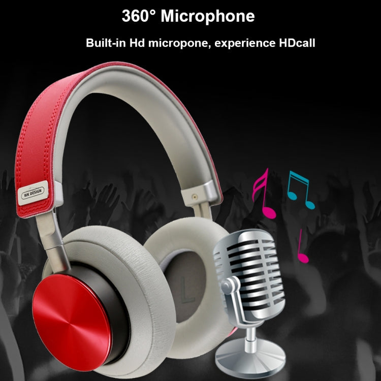 WK BH800 Bluetooth 4.1 Auriculares Bluetooth Inalámbricos plegables llamada de asistencia (Rojo)