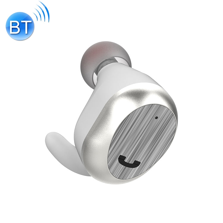 WK BS170 Bluetooth 4.2 Single Wireless Bluetooth Headset Support Call and Intelligent Voice Prompt and IOS Display Battery (White)