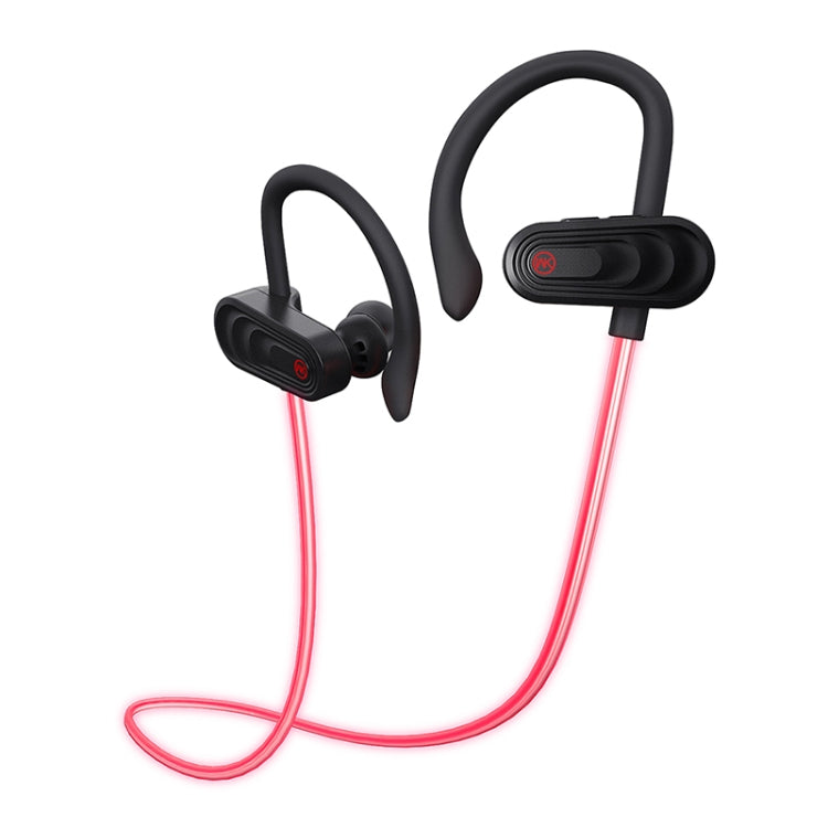 WK V13 Bluetooth 5.0 Laser Pulse Wired Control Bluetooth Earphone Support Call (Black)