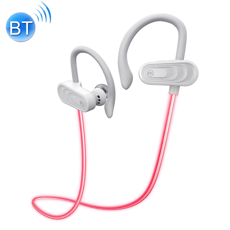 WK V13 Bluetooth 5.0 Laser Pulse Wired Control Bluetooth Headset Support Call (White)