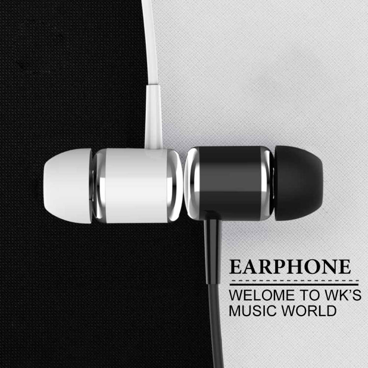WK WI50 In-Ear 3.5mm Stereo Wired Control Earphone Call for Assistance (Noir)