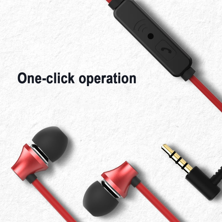 WK WI80 Auricular de música con Control con Cable de 3.5 mm en la Oreja llamada de asistencia (Rojo)