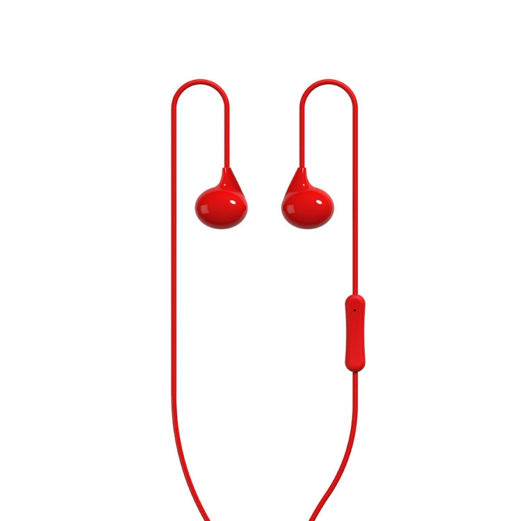 WK WI200 3.5mm Sugar Bean Color Wired Control Earphone Support Call Cable length: 1.2m (Red)