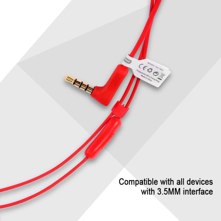 WK WI200 Auricular de Control con Cable de Color de grano de azúcar de 3.5 mm llamada de asistencia longitud del Cable: 1.2 m (Rojo)