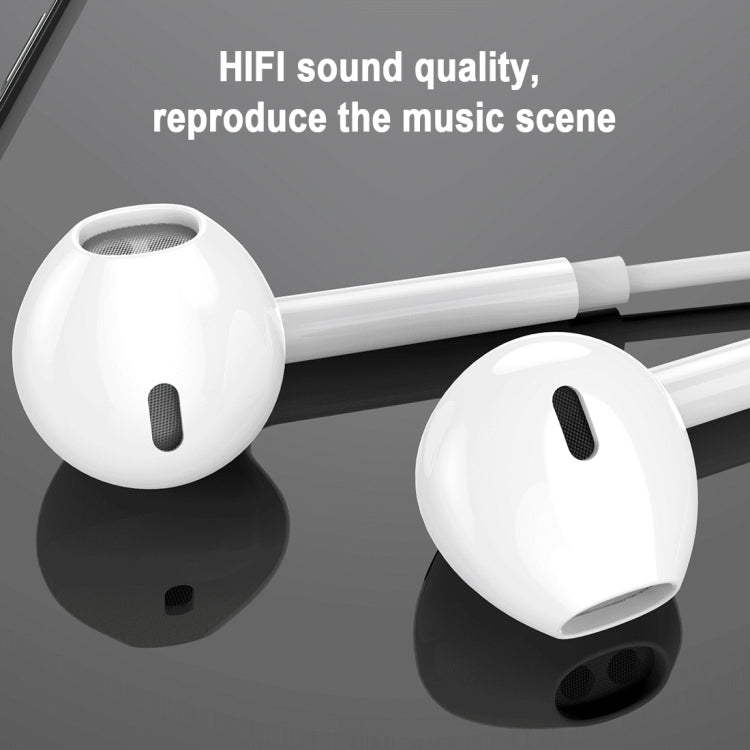 WK Y19 In-Ear 8 Pin Wired Control Music Earphone Call Assistance Cable length: 1.2m (White)