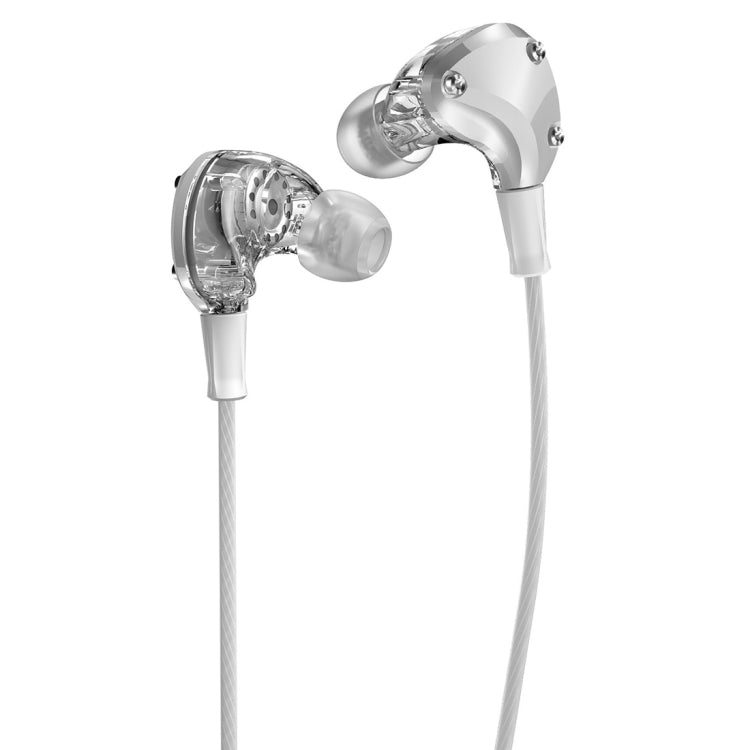 WK Y21 3.5mm Metal Rivets HiFi Stereo In-Ear Wired Control Music Earphone Cable Length: 1.25m (White)