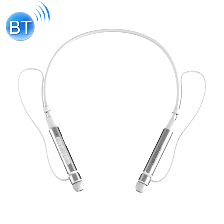 WK Ling Yue Series BD550 Bluetooth 4.1 Monté sur le cou Adsorption magnétique Contrôle filaire Oreillette Bluetooth Prise en charge des appels (Blanc)