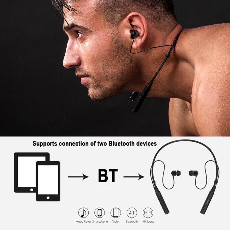WK Ling Yue Series BD550 Bluetooth 4.1 Neck-mounted Magnetic Adsorption Wired Control Bluetooth Headset Support Calls (White)