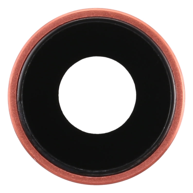 Lunette de caméra arrière avec couvercle d'objectif pour iPhone XR (or rose)