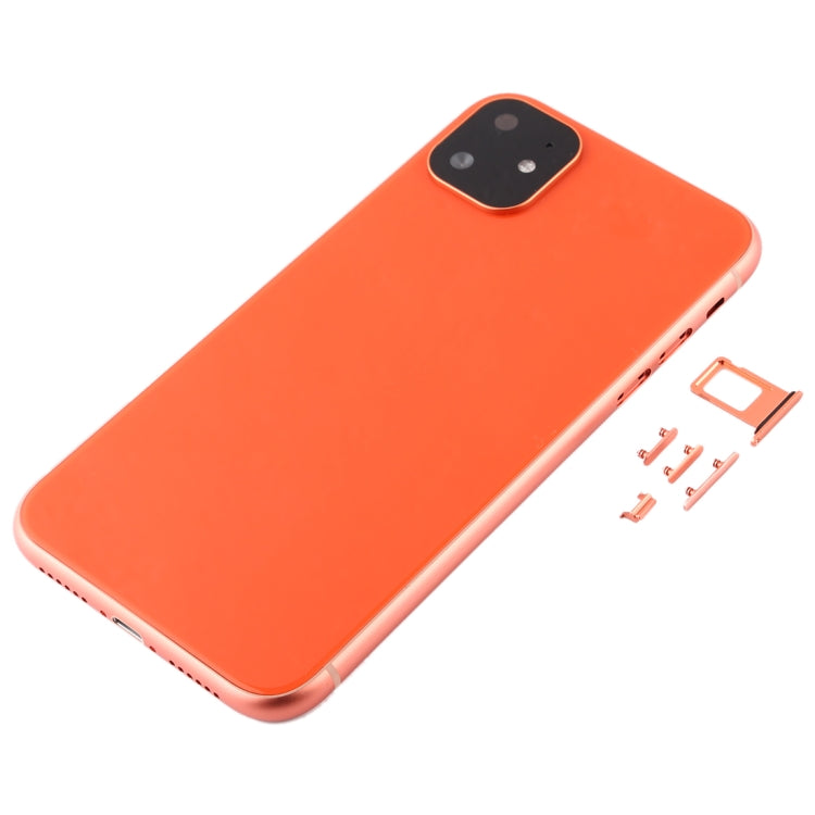 iP11 Imitation Look Back Case Cover pour iPhone XR (avec plateau de carte SIM et touches latérales) (corail)