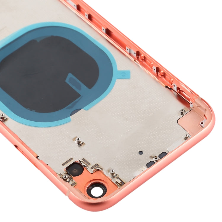 iP11 Imitation Look Back Case Cover pour iPhone XR (avec plateau de carte SIM et touches latérales) (corail)