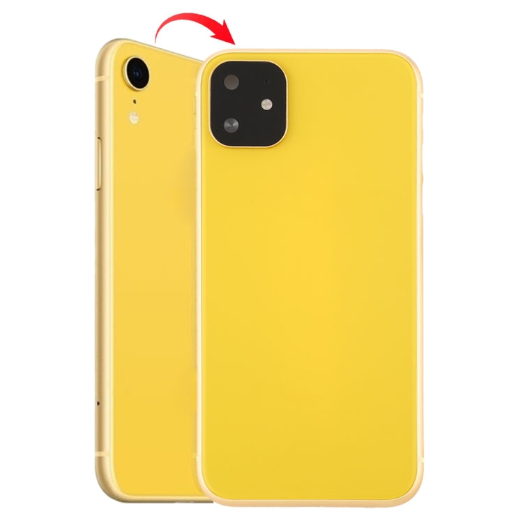iP11 Imitation Look Back Housing Cover for iPhone XR (with SIM Card Tray and Side Keys) (Gold)