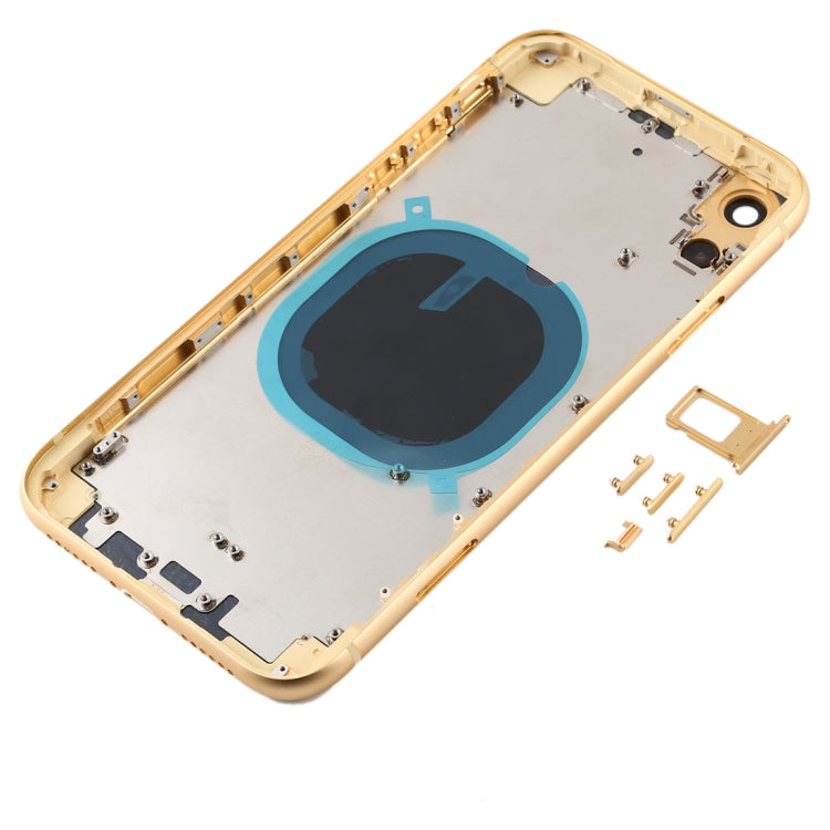 iP11 Imitation Look Back Housing Cover for iPhone XR (with SIM Card Tray and Side Keys) (Gold)