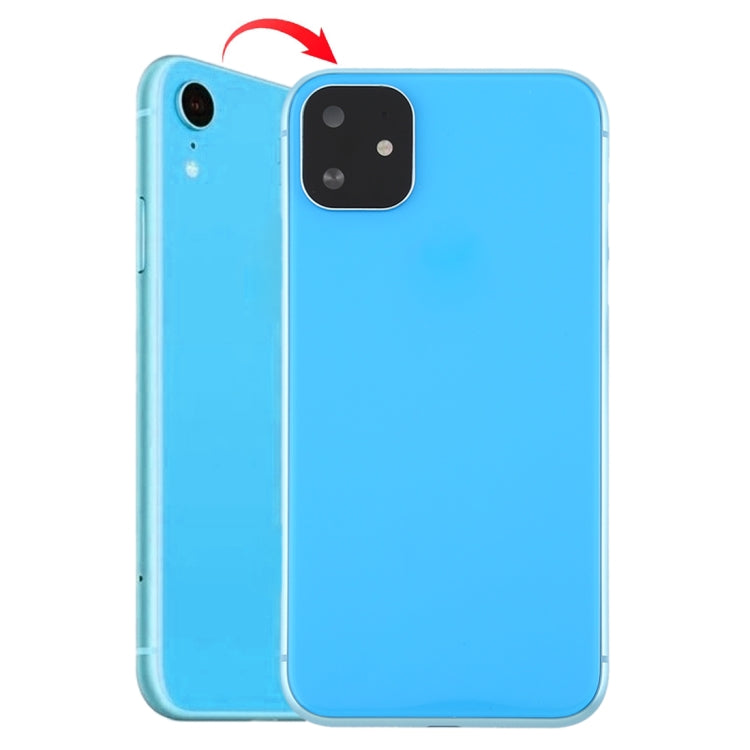 iP11 Imitation Look Back Housing Cover for iPhone XR (with SIM Card Tray and Side Keys) (Blue)