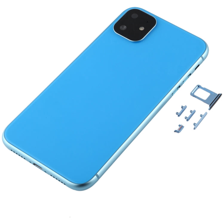 iP11 Imitation Look Back Case Cover pour iPhone XR (avec plateau de carte SIM et touches latérales) (Bleu)