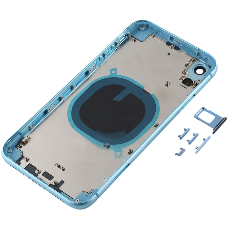iP11 Imitation Look Back Housing Cover for iPhone XR (with SIM Card Tray and Side Keys) (Blue)