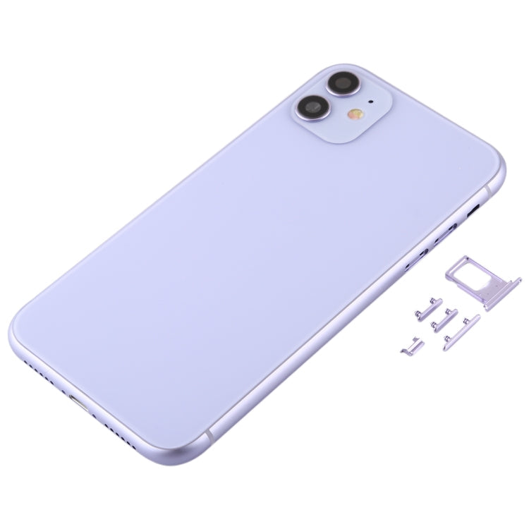 Cubierta de la Carcasa Trasera con apariencia de Imitación de iP11 Para iPhone XR (con Bandeja de Tarjeta SIM y Teclas Laterales) (Morado)