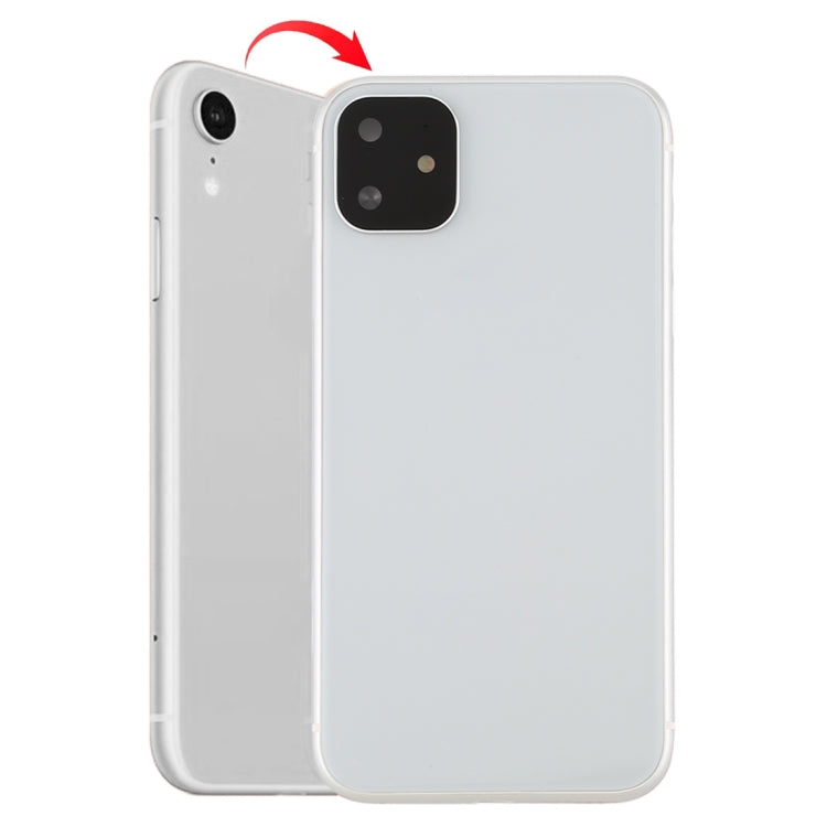 Cubierta de la Carcasa Trasera con apariencia de Imitación de iP11 Para iPhone XR (con Bandeja de Tarjeta SIM y Teclas Laterales) (Blanco)