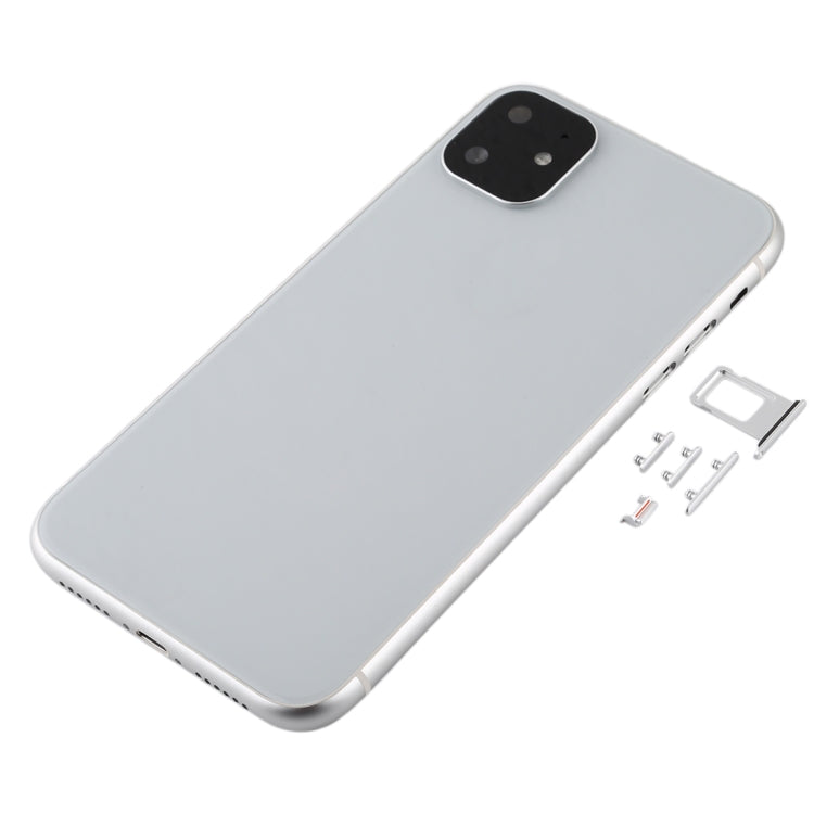iP11 Imitation Look Back Housing Cover for iPhone XR (with SIM Card Tray and Side Keys) (White)