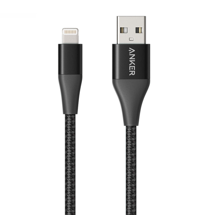 ANKER A8452 Powerline + II USB a 8 Pines Apple MFI Certificados Nylon Carros extraíbles Cable de Datos de Carga longitud: 0.9 m (Negro)