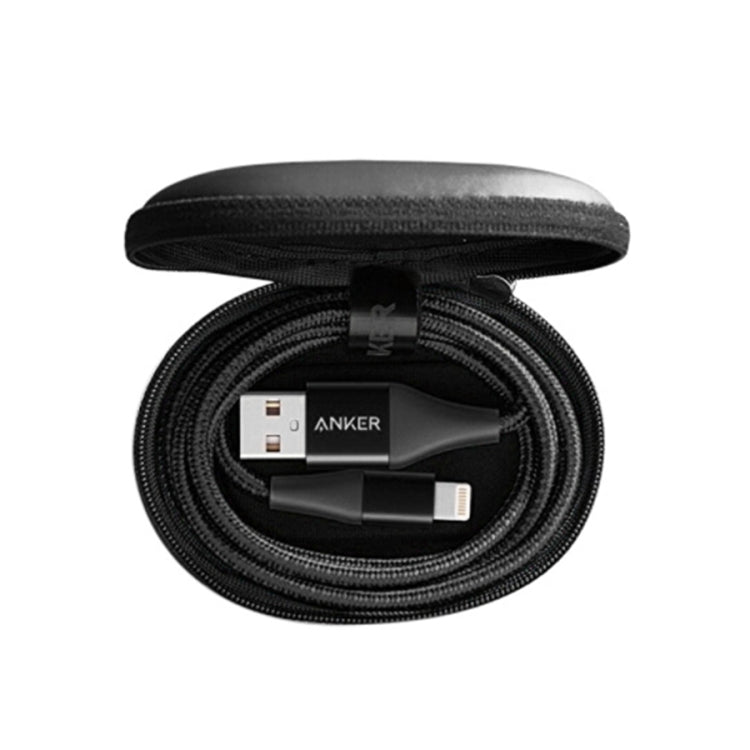 ANKER A8452 Powerline + II USB a 8 Pines Apple MFI Certificados Nylon Carros extraíbles Cable de Datos de Carga longitud: 0.9 m (Negro)