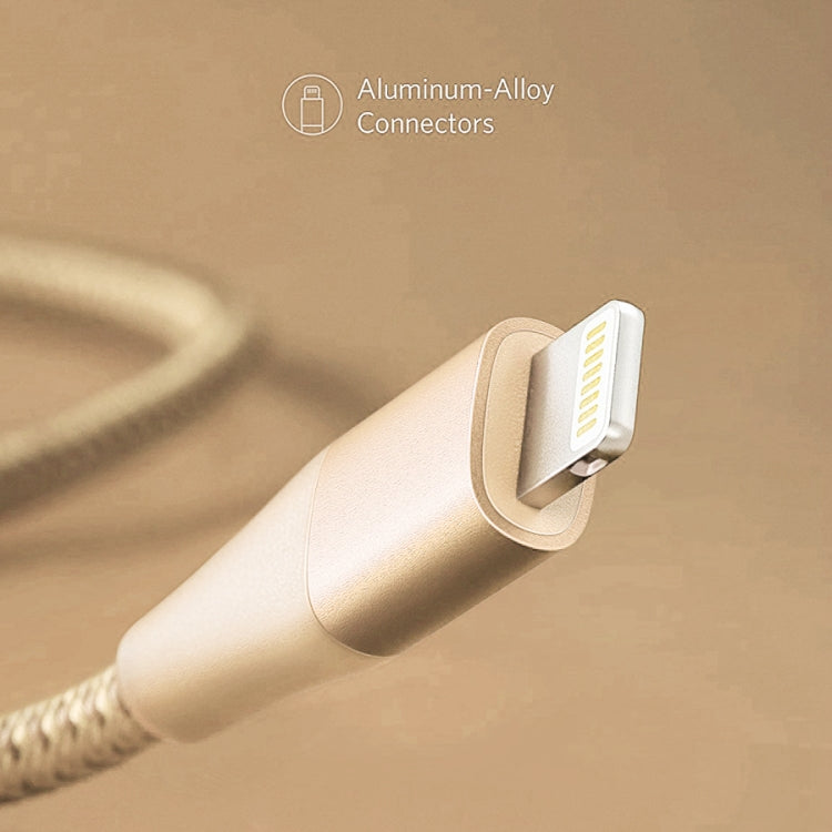 ANKER A8452 Powerline + II USB to 8 Pin Apple MFI Certified Nylon Detachable Carriages Charging Data Cable Length: 0.9m (Gold)